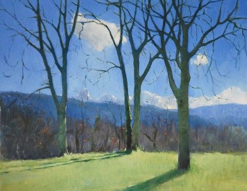 Winter Trees, 40cm x 50cm, oil on linen
