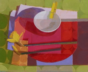 Bowl and Daffodils 30cm x 40cm oil on board