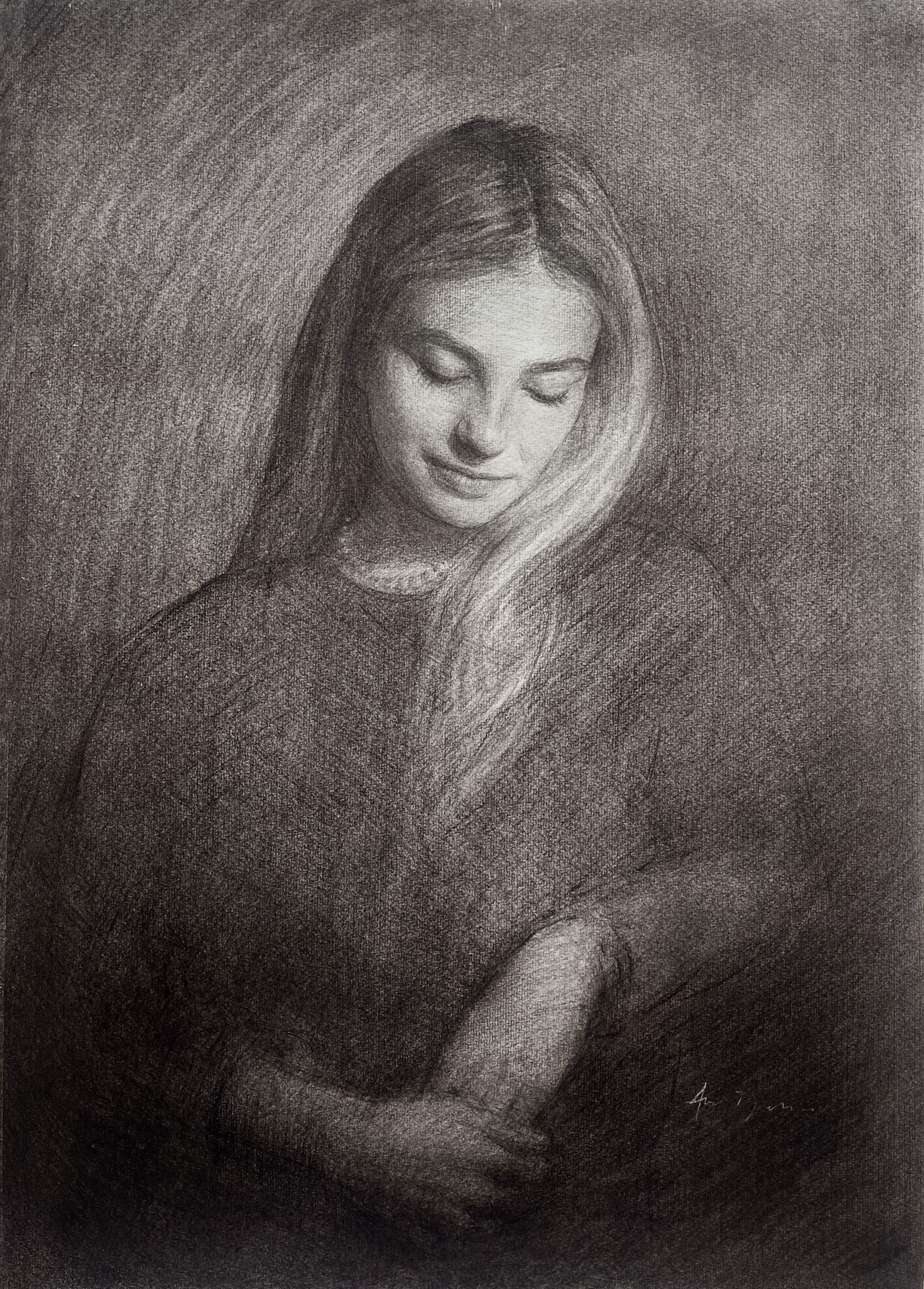 Polly, charcoal on paper. 50cm x 70cm